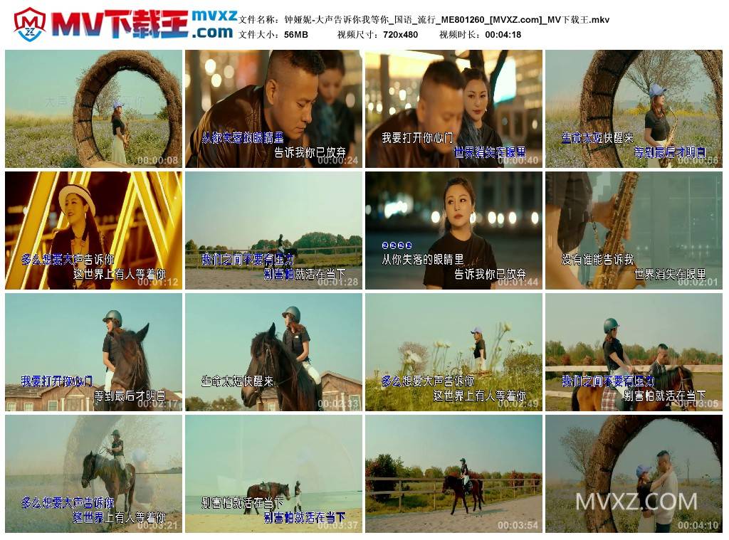 钟娅妮-大声告诉你我等你_国语_流行_ME801260